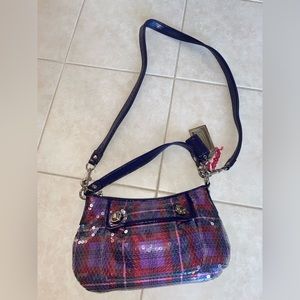 COACH purse - new, never worn, clear sequins and cute purple